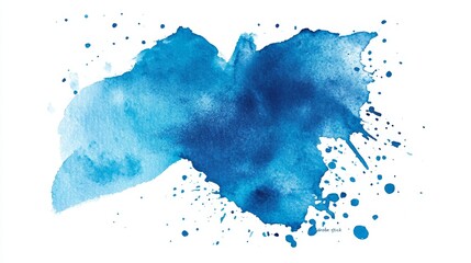 Obraz premium Blue and white brushstrokes decorate this abstract watercolor background