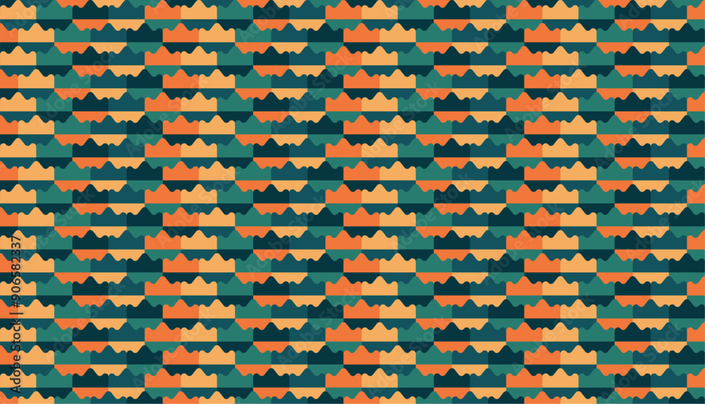 Wall mural geometric coloured colourful background design vector. colourful seamless arch pattern design vector