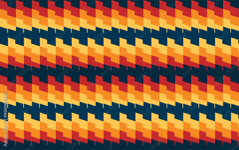 Wall mural geometric coloured colourful background design vector. colourful seamless arch pattern design vector