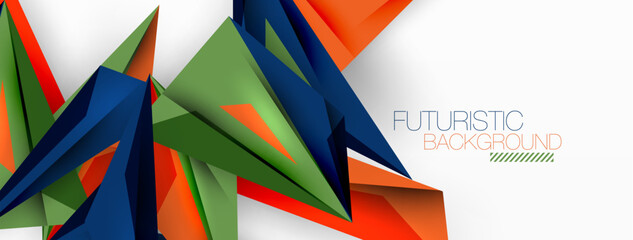 Minimal geometric abstract background. Low poly dynamic triangle design. Trendy techno business template for wallpaper, banner, background or landing