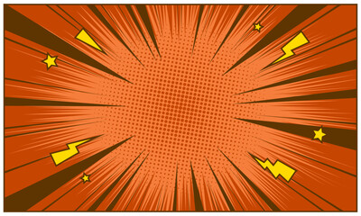 Comic burst background with star and thunder