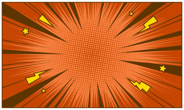 Comic burst background with star and thunder