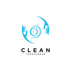 Cleaning logo design element vector with creative idea