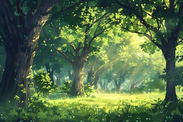 Fototapeta premium Sunlight Through the Forest