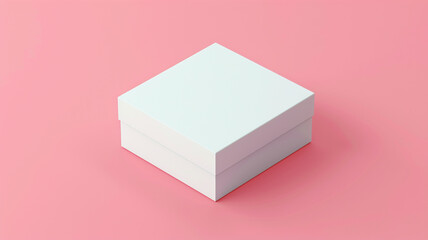 Mockup empty white package box isolated on pink background