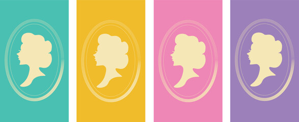 Bridgerton concept, Ladies from 18th-19th century, Wallpaper vector. Phone wallpaper, Vector illustration. Trendy summer background.	