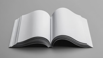 Mockup of an opened blank white A4 magazine brochure in 3D