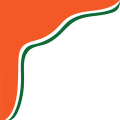 Abstract Corner border with wave in Indian flag colors of saffron, white and green best to use for India Independence day designs 