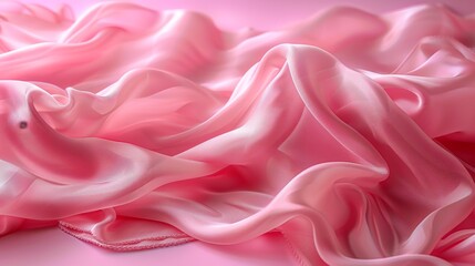 Fototapeta premium Pink Tulle Fabric with Wavy Texture