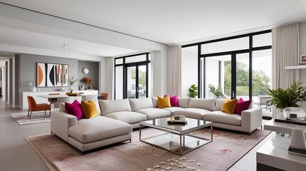 Fototapeta premium Interior design of a contemporary living room