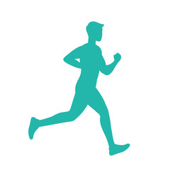 Fototapeta premium Vector shadow running man illustration. Flat design. 