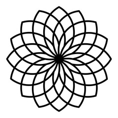 Obraz premium Flower icon. Modern abstract icon or logo. Geometric shape for design. Vector illustration isolated on white background.