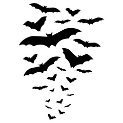 Halloween Bat Flock Silhouette