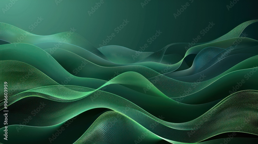 Wall mural Abstract Green Wave Background