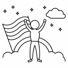 coming out day   line art Silhouette Vector Illustration
