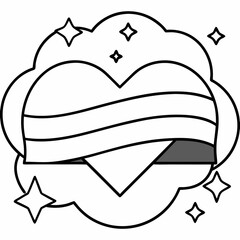 coming out day   line art Silhouette Vector Illustration
