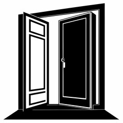 Door Silhouette Vector Illustration 