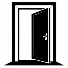 Door Silhouette Vector Illustration 