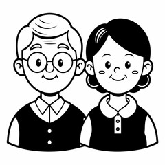 grand parents  Silhouette Vector Illustration