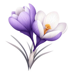 A purple and white flower with a yellow center