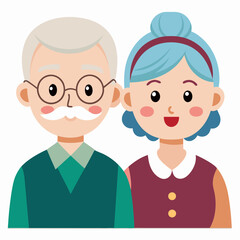 grand parents  Silhouette Vector Illustration
