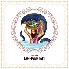 Happy Janmashtami Indian religious festival background design