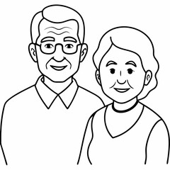 grand parents  Silhouette Vector Illustration
