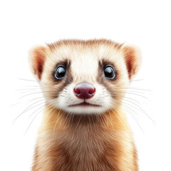 A cute little animal with a pink nose and big eyes