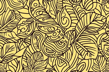 A seamless pattern of intricate leaves and swirls.