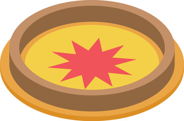 Circus arena having round shape with star in center for showing performance