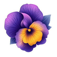 A purple and yellow flower with a yellow center