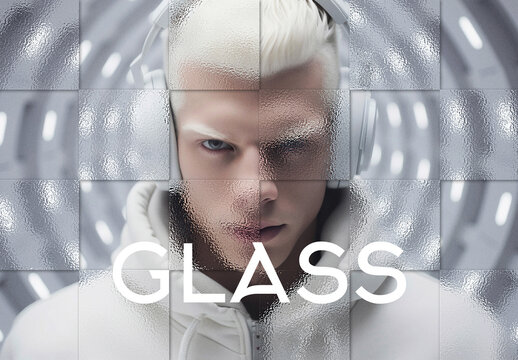 Glass Fragments Photo Effect Mockup