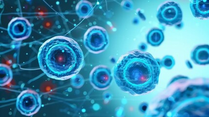 Obraz premium human cells in a blue background