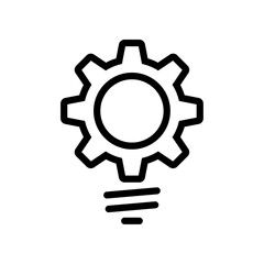Innovation icon. Light bulb with cogwheel symbol