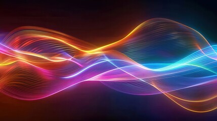 Fototapeta premium Radiant light wave spectrum, colorful waves, light spectrum dynamics, electromagnetic light waves, uhd, copy space for text,