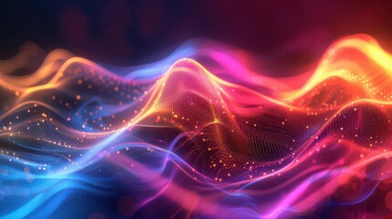 Fototapeta premium Vibrant light wave spectrum, colorful light waves, electromagnetic spectrum, dynamic wave patterns, uhd, copy space for text,