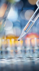 Scientist Preparing Experiment Using Pipette