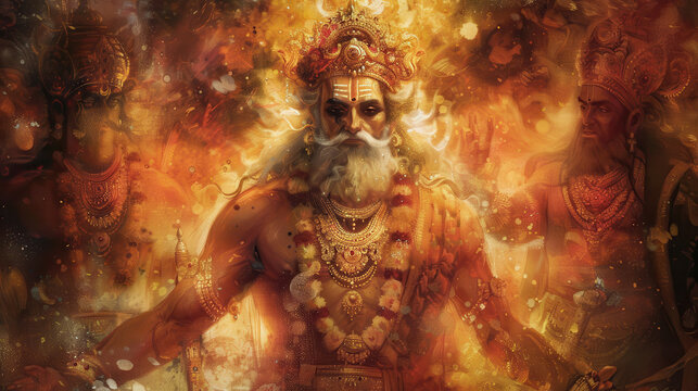 Epic Scene from Mahabharata - Detailed Mythological Illustration