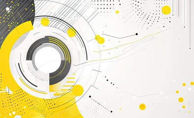 Obraz premium Abstract Geometric Composition with Yellow and Black Elements