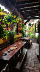 Fototapeta premium Dynamic Romanian Restaurant Ambiance - Cultural Art