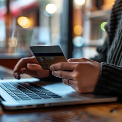 Closeup of a person making an online payment, representing digital transactions