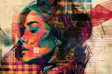 Colorful Abstract Portrait of a Woman