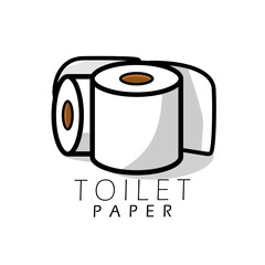 National Toilet Paper Day event banner. Simple illustration of two pieces of toilet paper on white background to celebrate on August 26th
