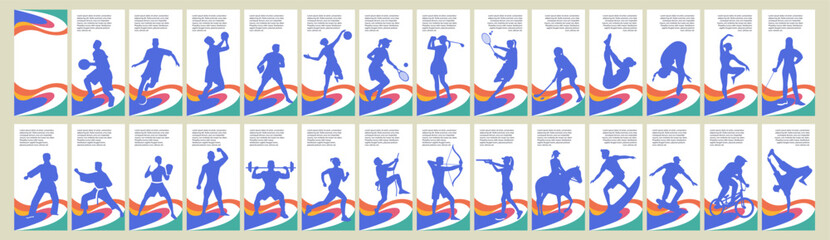Paris 2024. Olympic games concept. Sport games banners. Championship cards