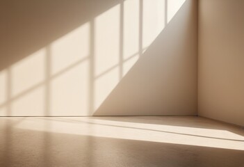 Fototapeta premium Soft Light, Botanical Shadow Background, Neutral Tones, Minimalist Aesthetic