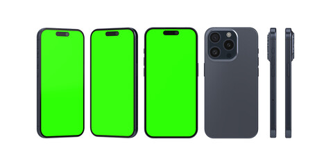 Different angle mockup of a royal blue smartphone