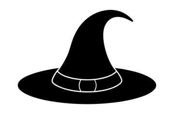 Magical Witch Hat Vector Illustration – Cartoon Clipart and Line Art Design