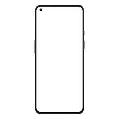 Flat display with a punch-hole camera in the top left corner transparent