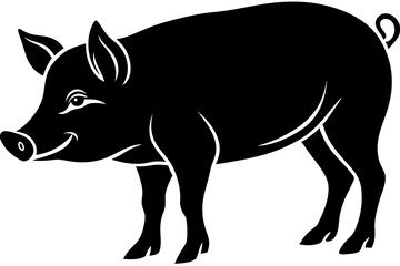 
Pig silhouette icon. Pig vector illustration