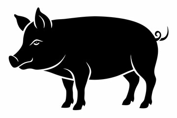 Fototapeta premium Pig silhouette icon. Pig vector illustration